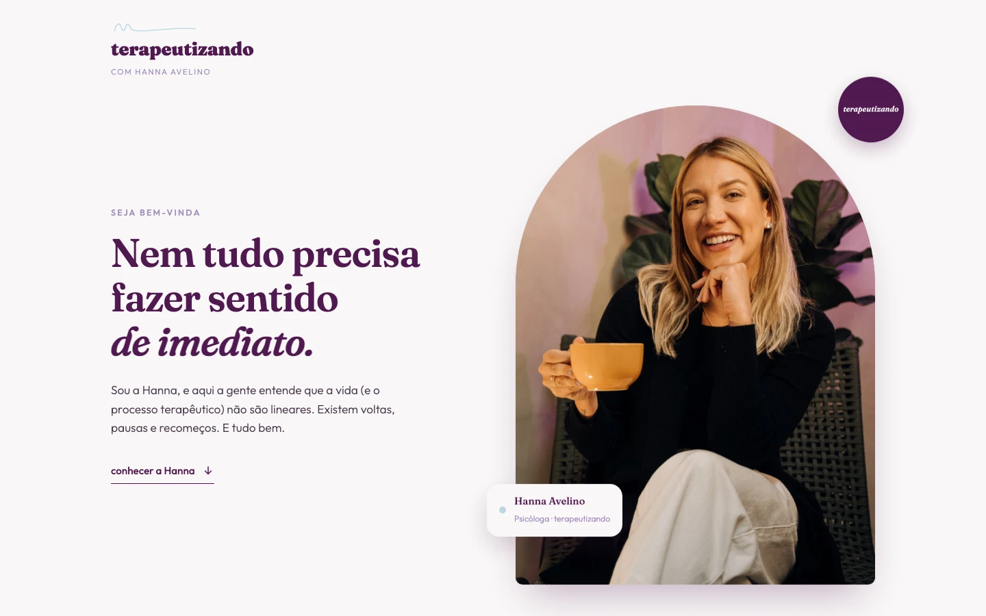 Terapeutizando, site da psicóloga Hanna Avelino